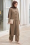 Tunic with Slit Detail Camel Set - 4