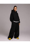 Unisex Black 3 Thread Oversize Hooded Sweatshirt and Baggy Wide Leg Sweatpants Set