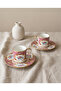 Pudra Royale Luxury 2-Person Coffee Cup Set 4 Pieces - Powder / Floral Pattern & Gold Gilded - 2