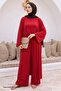 Flowy Casual Red Three-Piece Set - 4