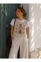 Freya Embroidered Tassel Vest Women's Cream - Burgundy - 3