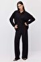Women's Elastic Waist Textured Trousers