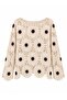 Mabel Floral Motif Openwork Crochet Sweater Women's Cream - Brown