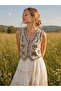 Elara Embroidered Tie-Up Vest Women's Cream - Yellow - 2