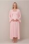 Women's Powder Lace Maternity Nightgown Set with Easy Breastfeeding Robe - 6