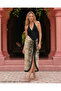 Choose Your Style Ecru Snake Patterned Slit Tie-Up Pareo 155X111 cm