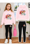 Girl's Crew Neck Sweatshirt and Leggings Set