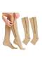 Zipper Compression Calf Sleeves, 2-Pair, Toeless, Size L – For Running, Hiking & Standing L