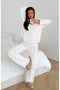 Women's Long sleeve Soft Pajama Set with Brushed Fabric – Relaxed Fit , Crew Neck, Top Bottom Set - 2