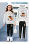 Girl's Crew Neck Sweatshirt and Leggings Set