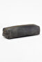 Genuine Calfskin Leather Medium Size Single Compartment Premium Zippered Pen Holder Gray - 2