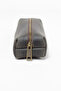 Genuine Calfskin Leather Medium Size Single Compartment Premium Zippered Pen Holder Gray - 4