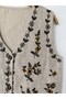 Elara Embroidered Tie-Up Vest Women's Cream - Yellow - 4