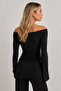 Women's Madonna Collar Draped Long Sleeve Stretch Fabric Stylish Blouse - 3