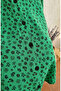 Buttoned Floral Patterned Tunic 0356-01 Green - 4