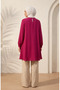 Stylish Draped Crepe Fabric Hijab Tunic 1121-05 Plum - 5