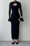 Chest Decollete Detailed Maxi Length Lace Dress - 8