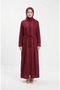 Şile Bezi Zippered Robe 9696-04 Claret Red - 4