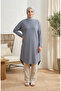 Comfortable Cut Striped Seasonal Tunic Plus Size No Showers through Fabric 8778-01 Anthracite - 2
