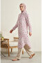 Shirt Collar Buttoned Daisy Patterned Tunic 0355-07 Stone - 2