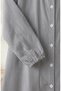 Buttoned Striped Long Tunic Shirt 0359-04 Navy Blue - 3