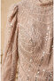 Plus Size Sequined Chiffon Hijab Evening Dress 6380-02 Beige - 4