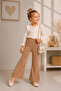 Girls' Stoned Spanish Flared Pants Leggings – Beige & Black - 2