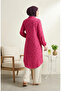 Shirt Collar Buttoned Daisy Patterned Tunic 0355-08 Fuchsia - 5