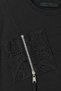 Lace Pocket Detail Black Tshirt - 2