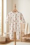 Unisex Baby Ribbed Cotton Mushroom Patterned Front Snap Pajamas & Casual Jumpsuit - 6