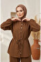 Button Detailed Hijab Double Set 2301-03 Taba - 3