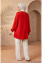 Stylish Draped Crepe Fabric Hijab Tunic 1121-02 Orange - 5