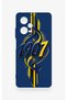 Redmi Note 12 Pro 5g Compatible Yellow Navy Blue Ivy Patterned Silicone Case - 2