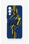 Tecno Pova Neo 4 Compatible Yellow Navy Blue Ivy Patterned Silicone Case - 2