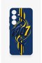 Samsung S25 Compatible Yellow Navy Blue Ivy Patterned Silicone Case - 2