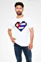 Pixel Cuba Flag Heart Printed T-Shirt - 2