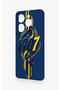 Infinix Hot 40 Pro Compatible Yellow Navy Blue Ivy Patterned Silicone Case - 4