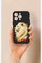حافظة سيليكون متوافقة مع هاتف iPhone 14 Pro Max باللون الأصفر والأحمر 1905 بنمط الأسد