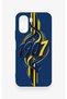 Oppo A6T Compatible Yellow Navy Blue Ivy Patterned Silicone Case - 2