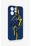 Oppo Reno 15F Compatible Yellow Navy Blue Ivy Patterned Silicone Case - 3