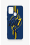 Samsung A21S Compatible Yellow Navy Blue Ivy Patterned Silicone Case - 2