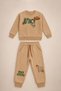 Boys' 3-Yarn Washed Non-Padded Space Rocket Printed Sweatshirt and Pants Set - Space 2-Piece Tracksuit Set - 2