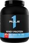 Rule1 Whey Protein Powder, Strawberry Banana, 5Lbs, 24g Fast-Acting Protein from All-Whey Sources with Naturally Occurring EAAs & BCAAs for Workout Recovery or Anytime Use