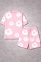 Oversize Unisex Shorts and T-Shirt Set - 3D Puff Embossed Floral Pattern - 3