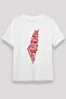 Palestine Map Text Printed T-Shirt