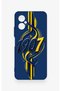 Omix X3 Compatible Yellow Navy Blue Ivy Patterned Silicone Case - 3