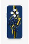 Tecno Spark 30C Compatible Yellow Navy Blue Ivy Patterned Silicone Case - 2