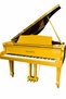 Gold Grand Piano 152cm, Brand New Acoustic Piano with 88 Weighted Keys, 3 Pedals & Matching Bench, High Gloss Metallic Gold Luxury Piano for Home, Music School, Hotel & Performance