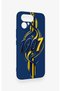 Tecno Pova Curve 2 Compatible Yellow Navy Blue Ivy Patterned Silicone Case - 3