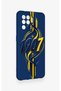 Oppo Reno 5 Lite Compatible Yellow Navy Blue Ivy Patterned Silicone Case - 4